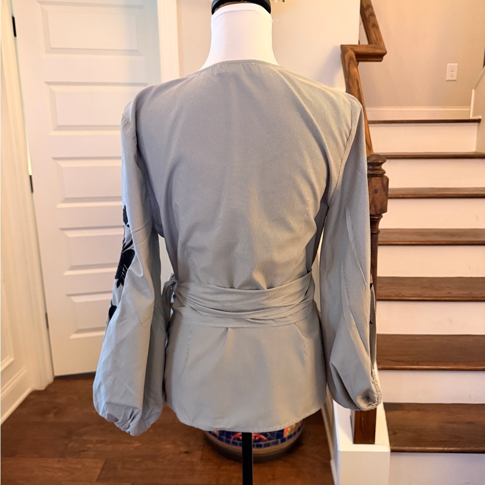 INC International Concepts NWOT Embroidered Wrap Blouse - Picture 4 of 8